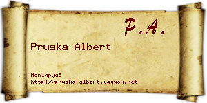 Pruska Albert névjegykártya