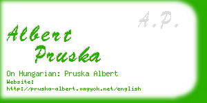 albert pruska business card